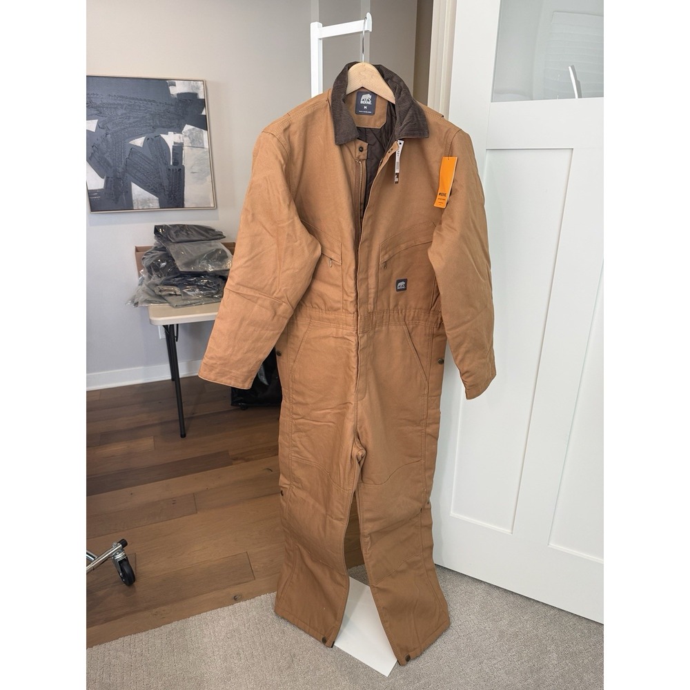 NWT Berne Men's M Insulated Canvas Coveralls Camel Brown Workwear Work Suit